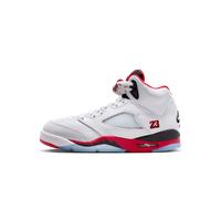 Nike Air Jordan 5 Retro "Fire Red Black Tongue" Big Kids' Shoes - White 5.5