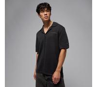 Nike Air Jordan Men's Knit Short-Sleeve Top - Black - Polyester/Wool/Nylon S