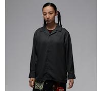 Nike Air Jordan Women's Long-Sleeve Woven Top - Grey - Lyocell XS (UK 4-6)