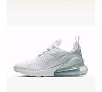Nike Air Max 270 GS All White Metallic Silver 943345-103 BRAND NEW