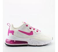 Nike Air Max 270 React White Textile Womens Lace Up Trainers CJ0619 100 - Size UK 4