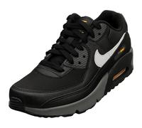 NIKE Air Max 90 GS Gradet School Trainers Sneakers Fashion Shoes Black University Gold Dark Smoke Grey White 8 us