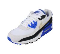 Nike Mens Air Max 90 Premium Sneaker, White Khaki Racer Blue Black, 7.5 UK