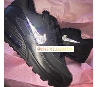 Nike Air Max 90's Crystal Nike Diamond Leather Nike Swarovski Nike in Black ♡