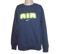 Nike Air Men Long Sleeve Fleece Sport Shirt Pullover Blue Size M L XXL