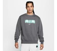 Nike Air Men's Fleece Crew-Neck Sweatshirt - Grey - Cotton/Polyester S