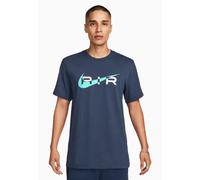(Blue, M) Nike Air Mens Graphic T Shirt Club Swoosh Logo Tee