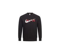 NIKE Air Mens Sweatshirt Swoosh Crew Neck Fleece Lined Top FN7692 (UK, Alpha, XL, Regular, Regular, Black/University Red)