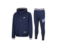 Nike Air Mens Zip Through Tracksuit Set Full In Navy Cotton - Size X-Large