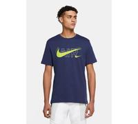 Nike Air Print Mens Sportswear Multi Swoosh T Shirt in Navy Jersey - Size Large