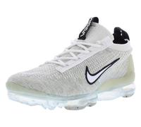 Nike Air Vapormax 2021 Flyknit Kids Sneaker, White/Black/Metallic Silver/White, 7