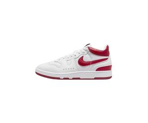 Nike - Attack Leather Sneakers for Men and Women, White Red, 3.5 UK