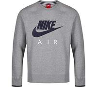 NIKE AW77 FLC Crew-Air Heritag - Men's Sweatshirt, Men, Negro/Azul, Medium