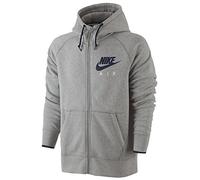 NIKE AW77 Full Zip Hoody Men's Hooded Sweater, AW77 Fleece Full Zip Hoody, Dunkelgrau Heidekraut/Obsidian, Large