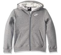Nike B Nsw Hoodie Fz Club Sweatshirt - Carbon Heather/Smoke Grey/(White), M