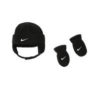 Nike Baby (12-24M) Hat and Mittens Set - Black - Polyester ONE SIZE