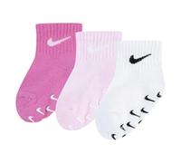 NIKE Baby 3Pk Gripper Qtr S Socks, Magic Flamingo, 6/12 Months