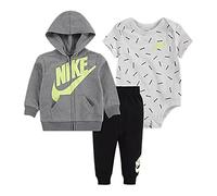 NIKE Baby Boys' JDI Toss 3pc Fz Pant Set 5uf323-023 Suit, Grey, 3-6 Months