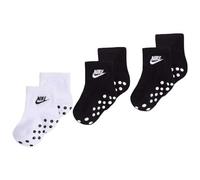 NIKE Baby Boys' Mid Cut Quarter Gripper Socks, Black/White, 12-24 Months