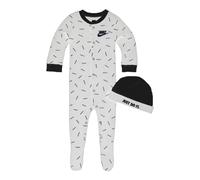 Nike Baby Coverall & Hat 2 Piece Set (White(56F266-001)/Black, 0-3 Months)