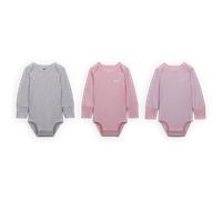 Nike Baby Essentials Baby Long-Sleeve Bodysuits (3 Pack) - Brown - Cotton 6-9M