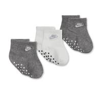 NIKE Baby Ankle Gripper Socks (3 Pairs), Grey/White, 6-12 Months