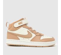 Nike Beige Multi Court Borough Mid 2 Girls Junior Trainers UK 11 (EU 28½)