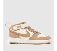 Nike Beige Multi Court Borough Mid 2 Girls Toddler Trainers UK 8.5 (EU 26)