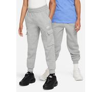 Nike Big Kids' Club Fleece Cargo Joggers, Base Grey/White, Size S=8-10 Years Base Grey/White