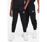Nike Big Kids' Club Fleece Cargo Joggers, Black/Black/White, Size S=8-10 Years Black/Black/White