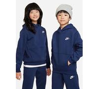 Nike Big Kids Sportswear Club Pullover Hoodie, Midnight Navy/White, Size S Midnight Navy/White