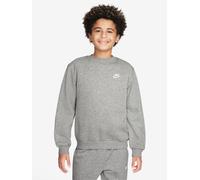Nike Big Kids Sportswear Club Sweatshirt, Dk Grey Heather/White, Size S Dk Grey Heather/White