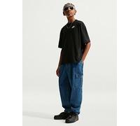 Nike Big Kids Sportswear Oversized Embroidered Futura T-Shirt, Black, Size M Black