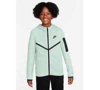 Nike Big Kids Tech Fleece Full Zip Hoodie, Barely Green/Black/Black, Size S Barely Green/Black/Black