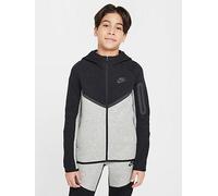 Nike Big Kids Tech Fleece Full Zip Hoodie, Dk Grey Heather/Grey/Black, Size Xl Dk Grey Heather/Grey/Black