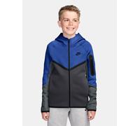Nike Big Kids' Tech Fleece Full-Zip Hoodie, Royal/Smoke Grey/Black, Size M=10-12 Years Royal/Smoke Grey/Black