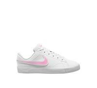 Nike Big Kids' Tennis Essential Trainers, White/Pink Rise-White, Size 3 Older White/Pink Rise-White