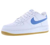 NIKE Boys Air Force 1 (Gs) Sneaker, White Gum Light Brown Blue Beyond, 5 UK