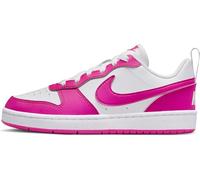 Nike Boy's Court Borough Low RECRAFT (GS) Sneaker, White/Laser Fuchsia, 4