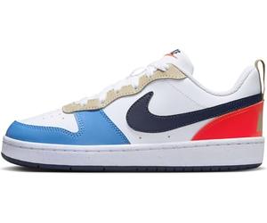 NIKE Boys Court Borough Low Recraft Sneaker, White Thunder Blue Lt Crimson, 5.5 UK