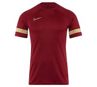 Nike Boy's Dri-FIT Academy 21 Short Sleeve, Team Red/White/Jersey Gold/White, S