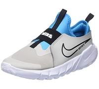 NIKE Boys Flex Runner 2 Sneaker, Lt Iron Ore Black Blue Lightning White, 2.5 UK