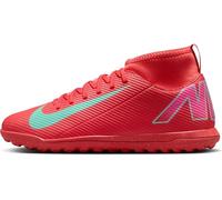 NIKE Boys Jr. Mercurial Superfly 10 Club Sneaker, Ember Glow Aurora Green, 4 UK