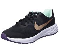 NIKE Boy's Unisex Kids Revolution 6 Gym Shoes, Black Red Bronze Mint Foam, 3 UK Child