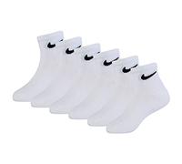 NIKE Boys Young Athletes Lightweight Ankle 6-pair Pack Kids White 7c-10c (4-5 Us Size) SOCKS, White/Black