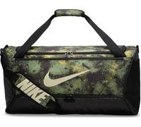 Nike Brasilia M Duffel - 9.5 Camo AOP, Oil Green/Black/Coconut Milk, FZ2585-386, MISC, Oil Green/Black/Coconut Milk, Standard Size, Mens Training