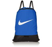 Nike Brasilia Training Gymsack Drawstring Backpack with Zipper Pocket and Reinforced Bottom Game Royal/Game Royal/White