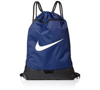 Nike Brasilia Training Gymsack Drawstring Backpack with Zipper Pocket and Reinforced Bottom Midnight Navy/Black/White