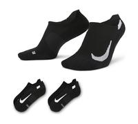 Nike Multiplier Running No-Show Running Socks 2 Pack-Black,White, Size 38-42