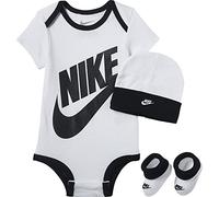 NIKE Children's Apparel Baby Boys' Hat, Bodysuit and Bootie Three Piece Set Socks, White Sportswear, 6-12 Months
